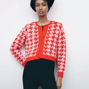 Zara Houndstooth Cardigan